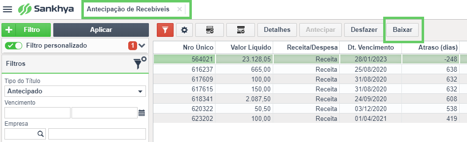 Não é possível efetuar essa operação porque esse título já foi 1.png