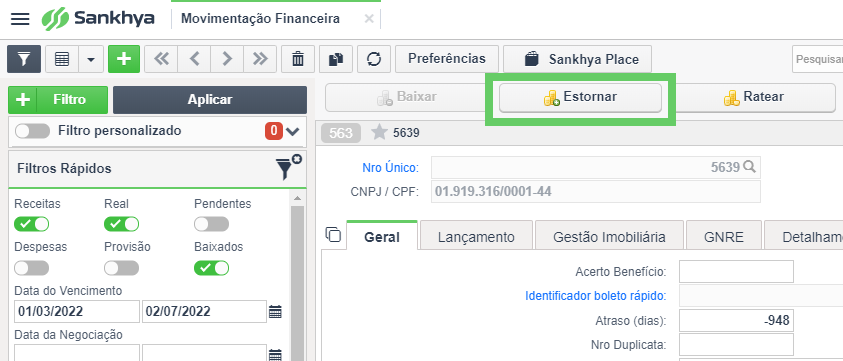Financeiro não pode ser alterado pois existe devolução 1.png