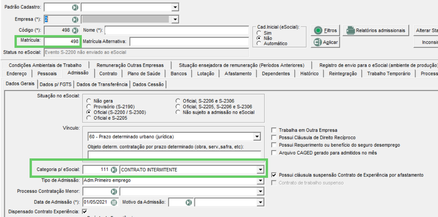 A matrícula 'x' ou categoria 'x' informada deve ser igual a 1.png