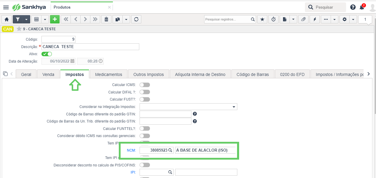 O código NCM do produto xxx é inválido.  O mesmo deve possuir 8 dígitos. Atualize com o código NCM correto no cadastro do produto - 1.png