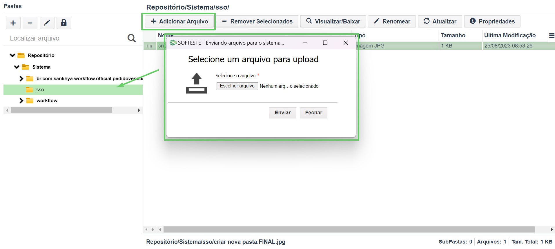 repositório de arquivos . adicionando o arquivo.jpg