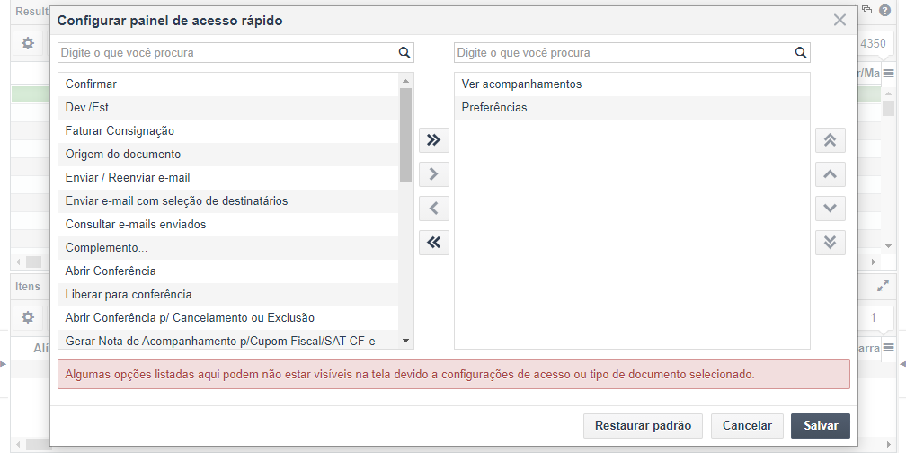 Configuração do painel de acesso rápido- Portal de Caixa.png