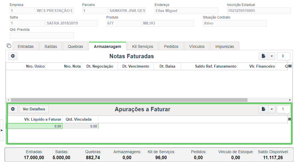 Aba Armazenagem - Apurações a Faturar - Movimentação de Contratos de Armazenagem.png