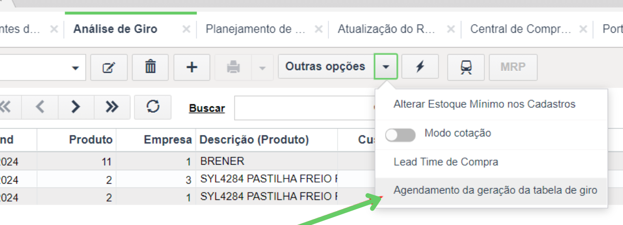 A subconsulta de uma única linha retorna mais de uma linha - Análise de Giro 1.png