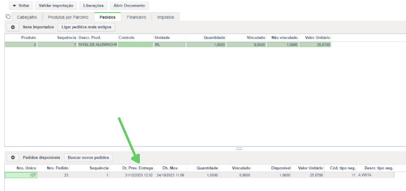 Data de entrega não apresentada no portal de importação de XML 1.png