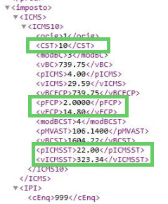 Divergência na entrega do cálculo na tag vFCPSTRet para CST 10 na geração 1.png