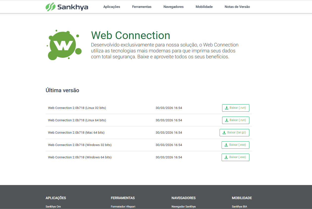 Central de Downloads — Web Connection (05/2026)