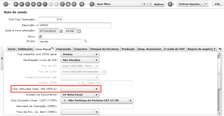 Configurações gerais para NFS-e – Sankhya Gestão de Negócios