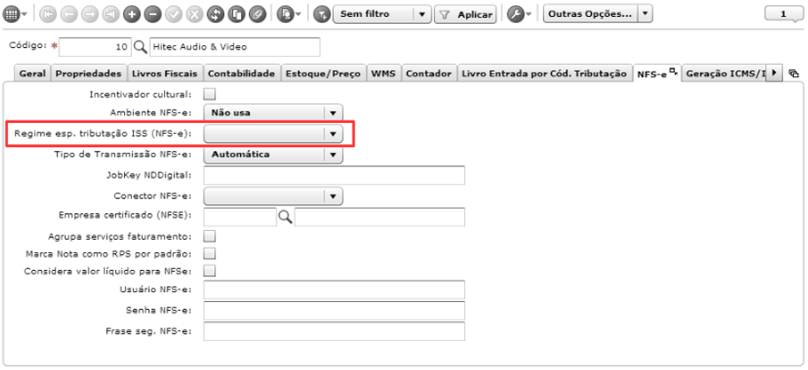 Configurações gerais para NFS-e – Sankhya Gestão de Negócios