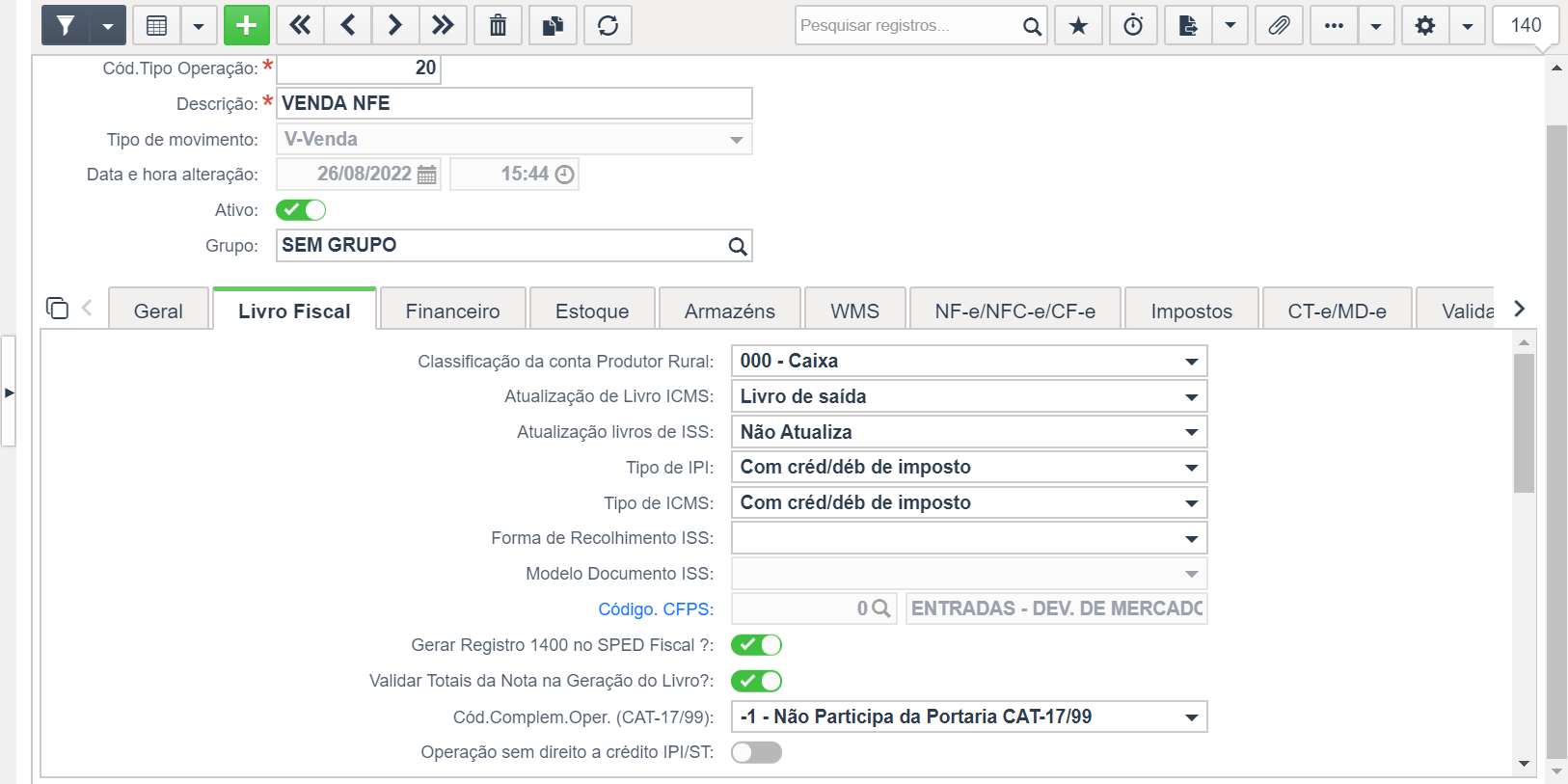 Tipos de Operação - TOP – Sankhya Gestão de Negócios